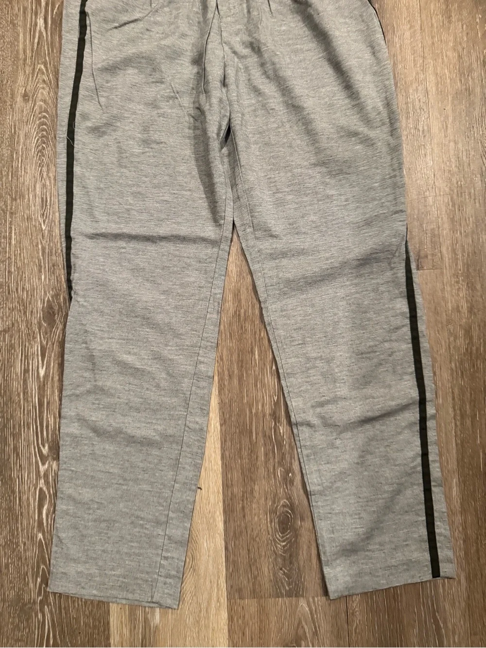 Zara trafuluc linen gray with green stripe trouser